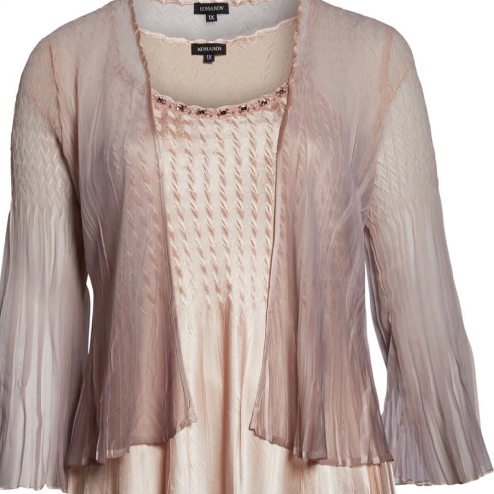 Komarov | Sheer Ombré Pleated Jacket | Size L
